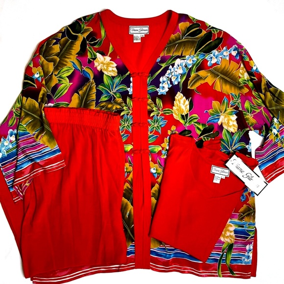 100% silk 3 piece outfit NWT 3X HOLIDAY - Picture 5 of 15